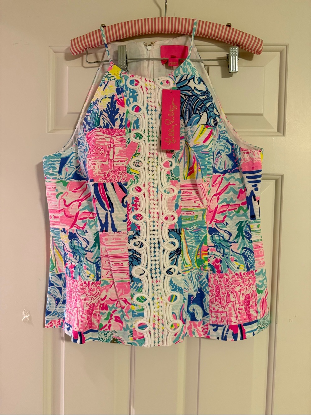 Lilly Pulitzer Multicolor High-Neck Printed Tank - patch summer remix Pearl 14